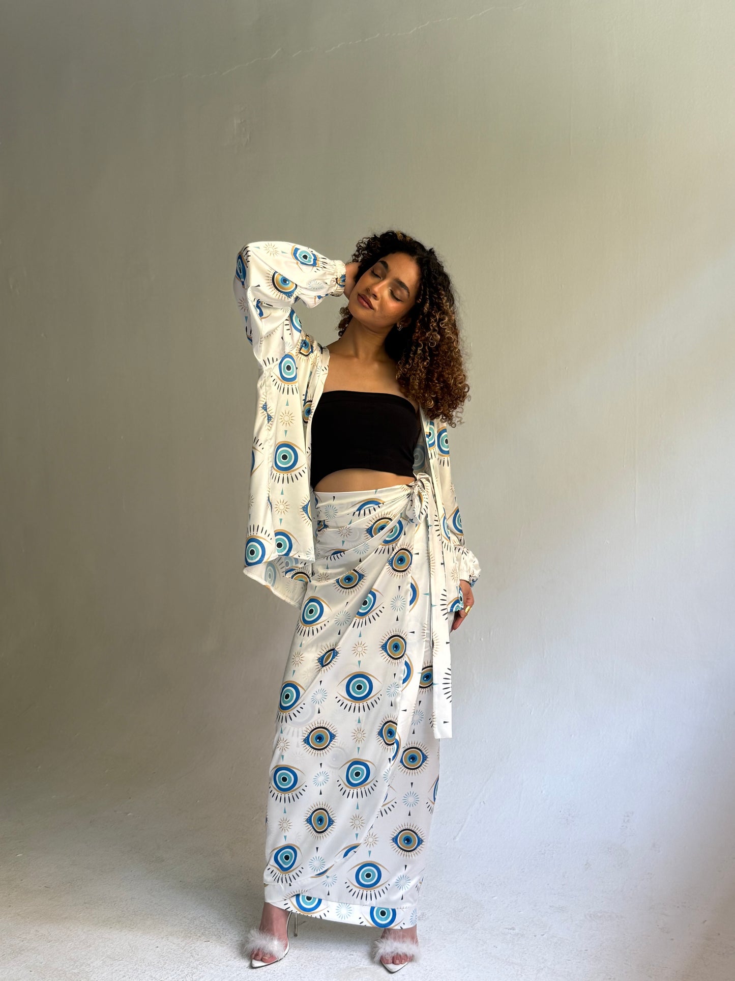 Blue Gaze Satin Set