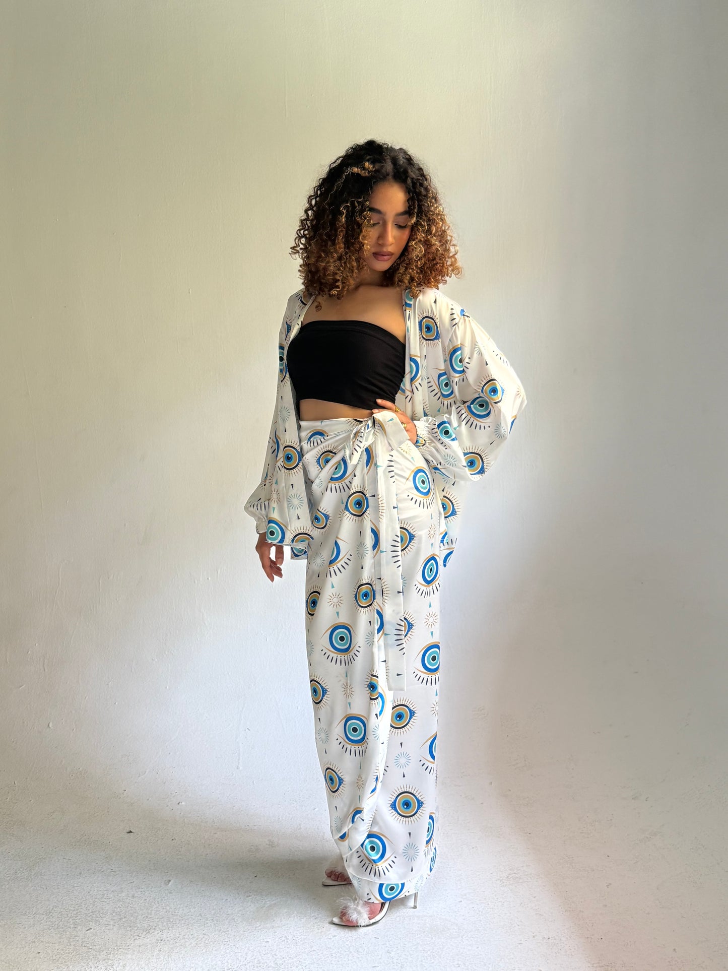 Blue Gaze Satin Set
