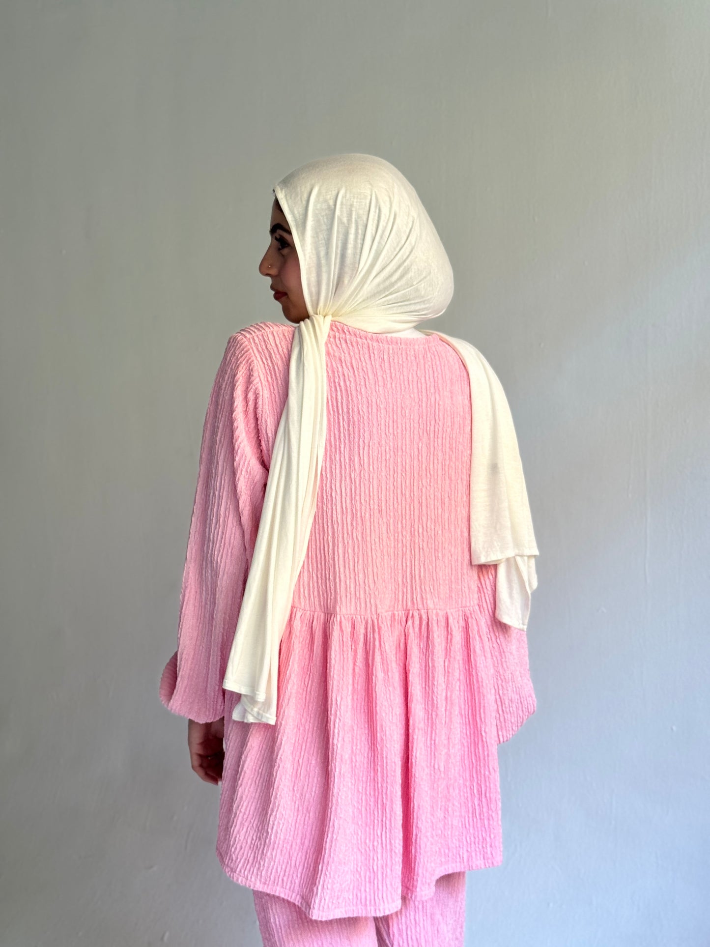 Textured Ease Set in Pink