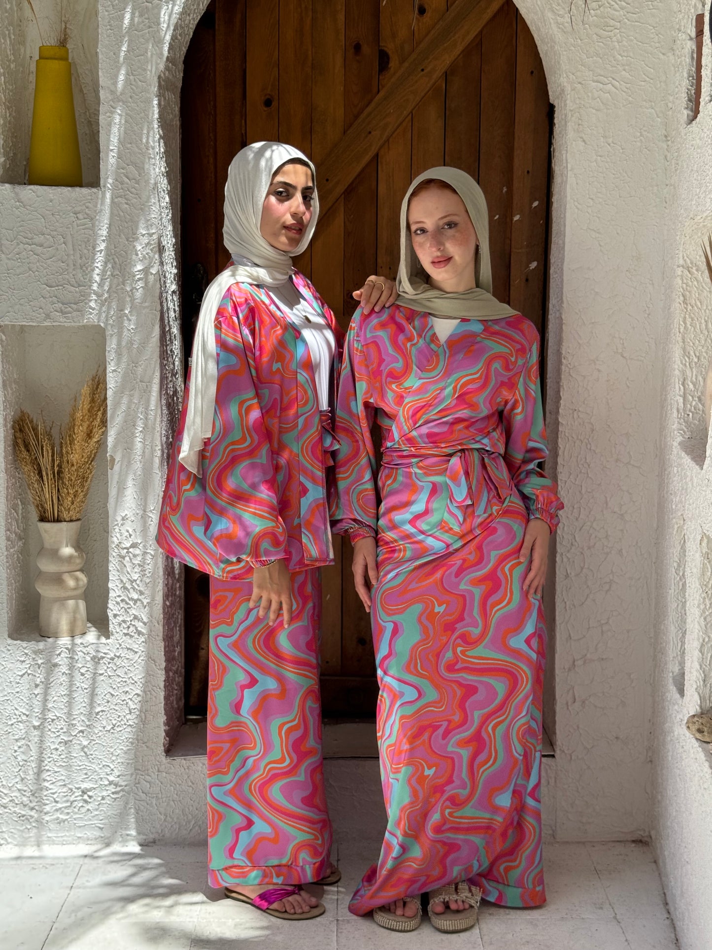 Sunset Swirl Wrap Skirt Set