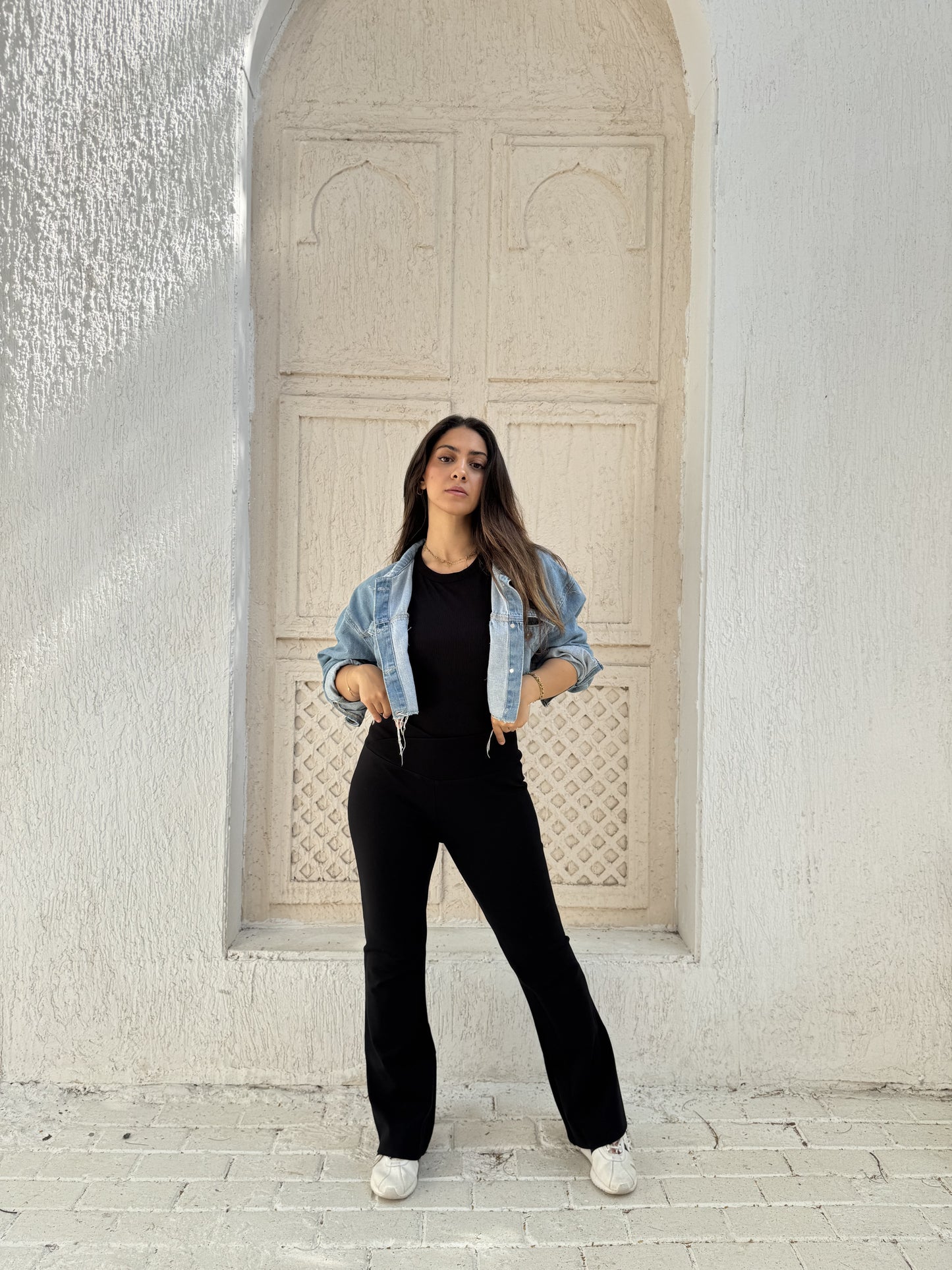 Cross Waist Black Charleston Pants