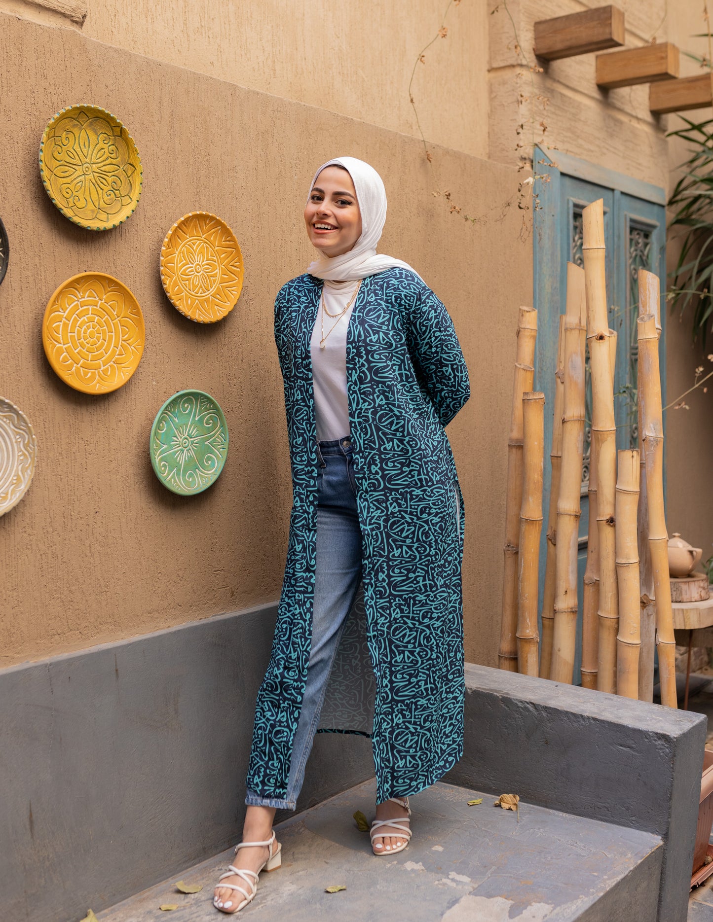 Arabic Calligraphy Cardigan