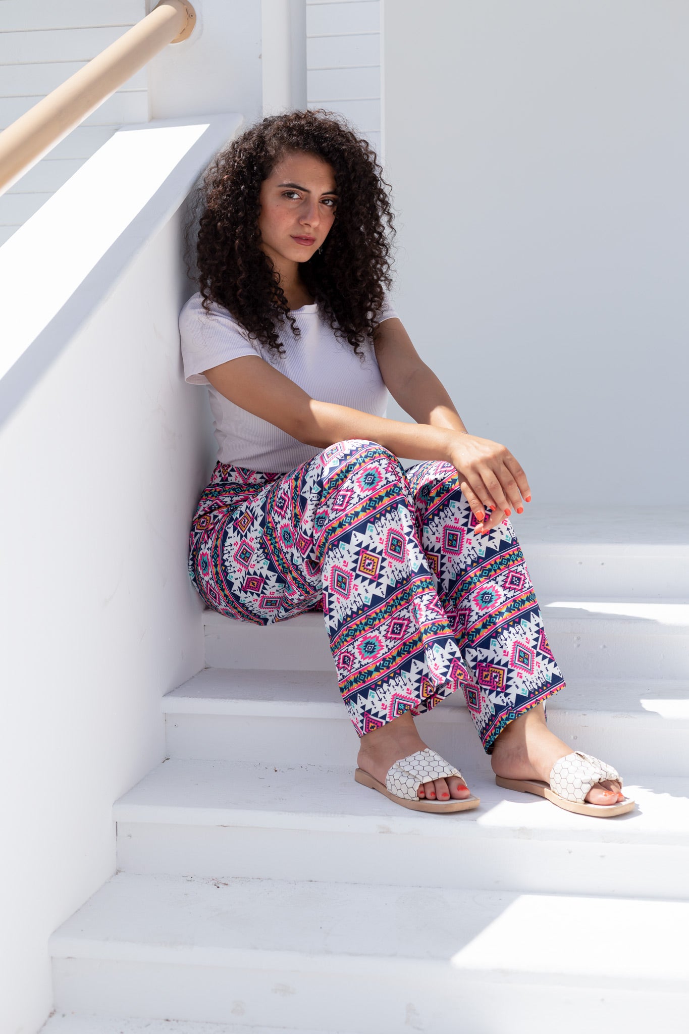 Random Print Pink Pants