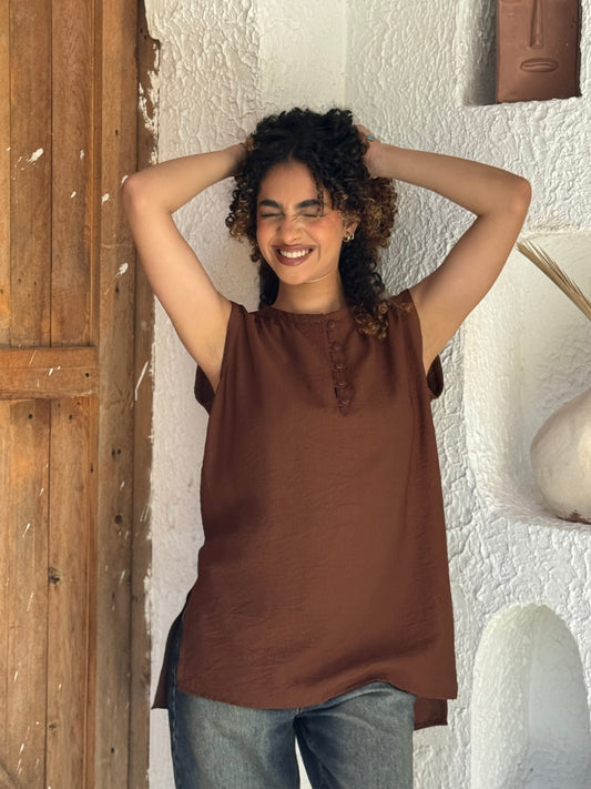 Linen Sleeveless Top