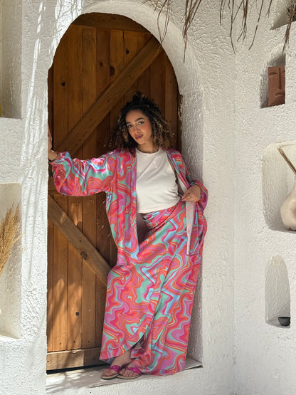 Sunset Swirl Wrap Skirt Set