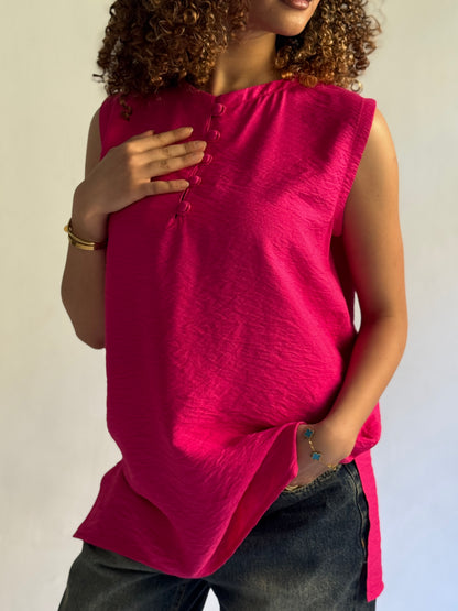 Linen Sleeveless Top
