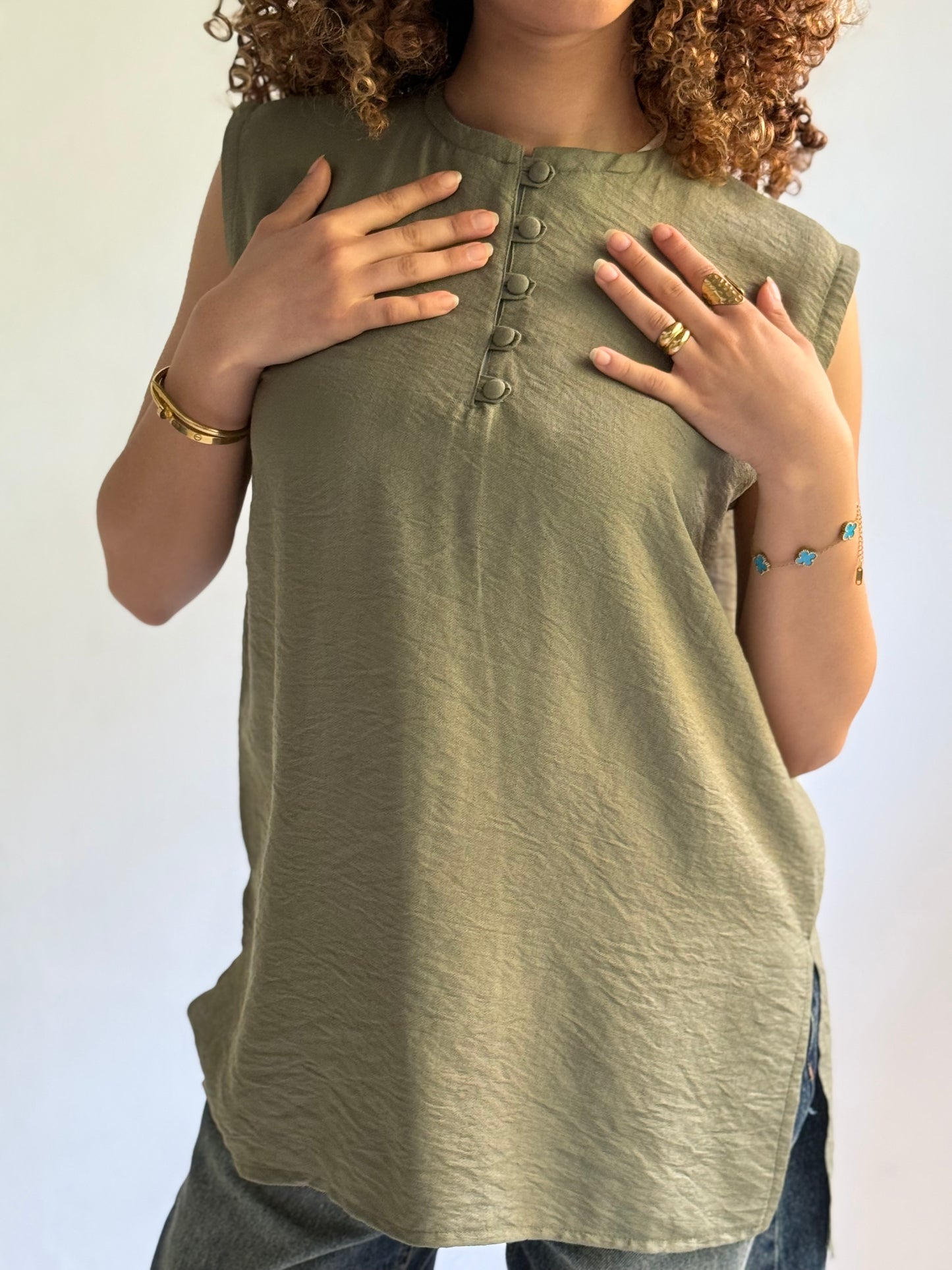 Linen Sleeveless Top