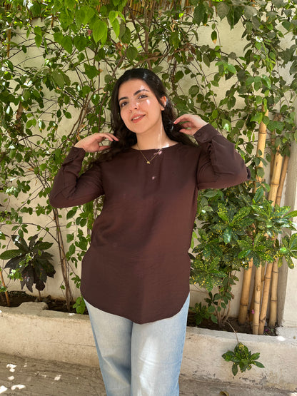 Linen Cuff Top