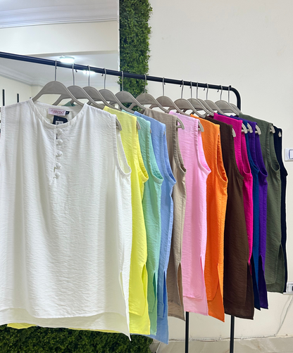 Linen Sleeveless Top