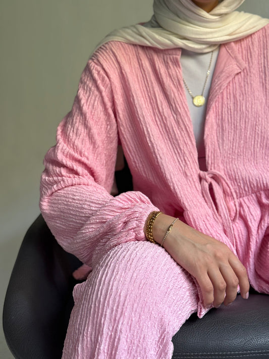 Textured Ease Set in Pink
