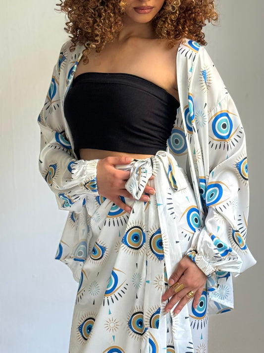 Blue Gaze Satin Set