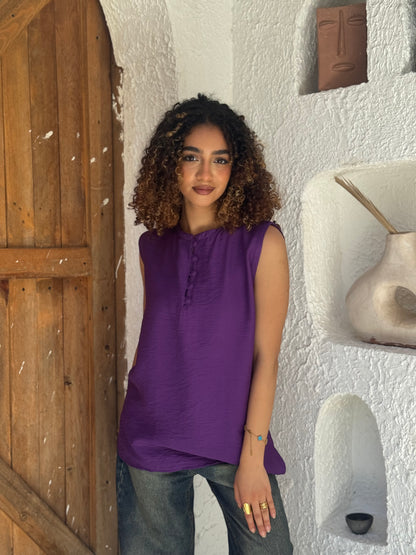 Linen Sleeveless Top