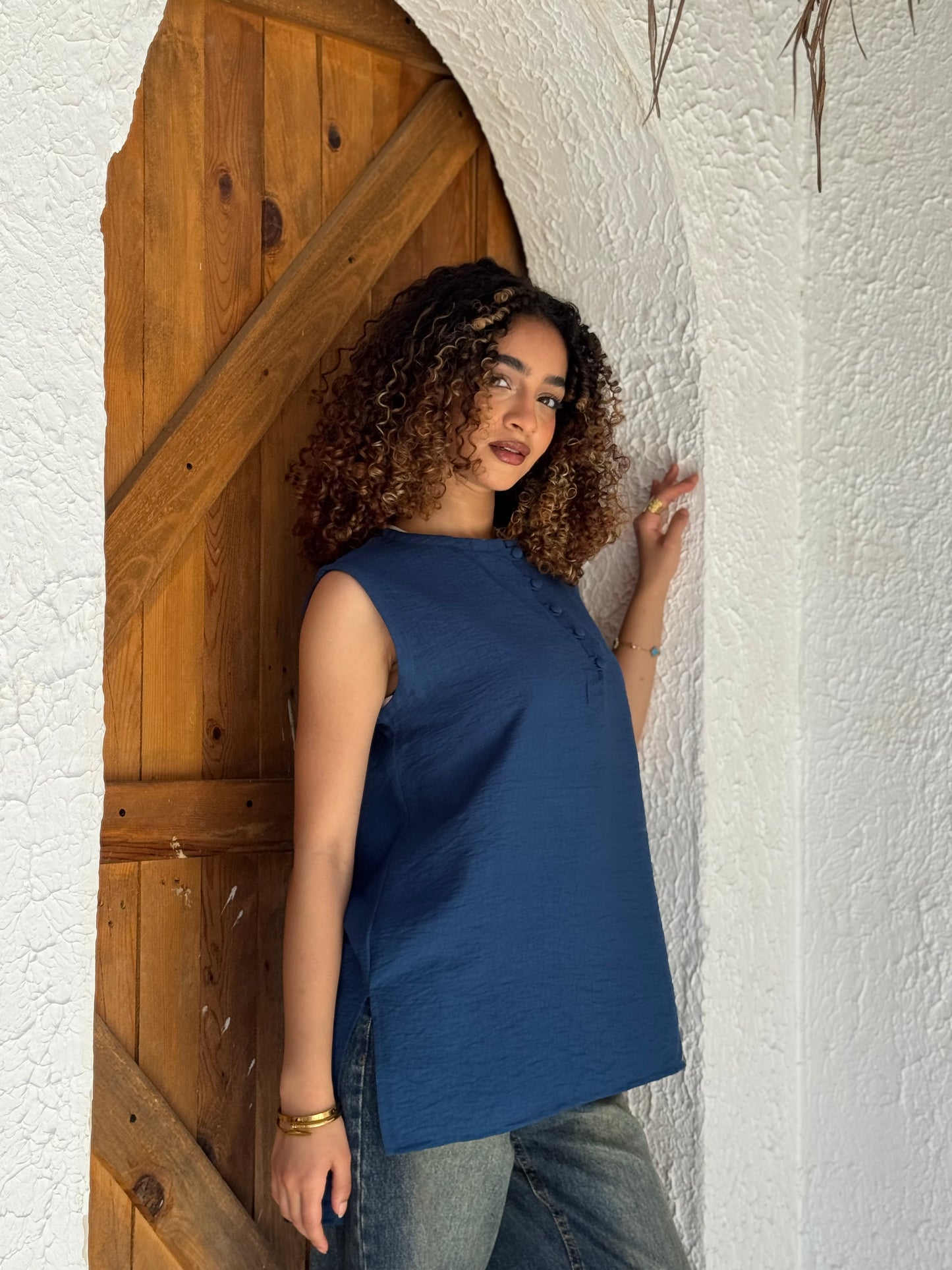 Linen Sleeveless Top