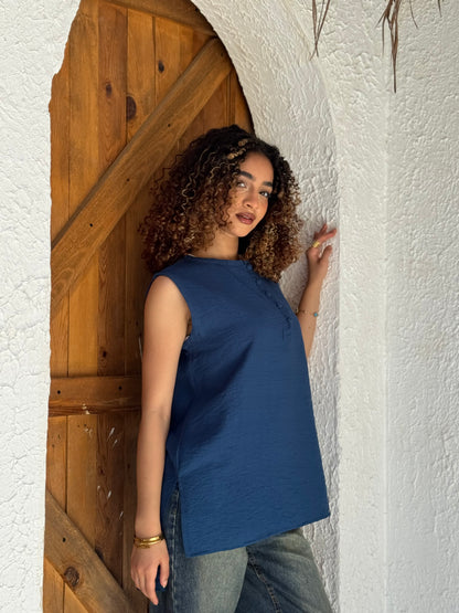 Linen Sleeveless Top