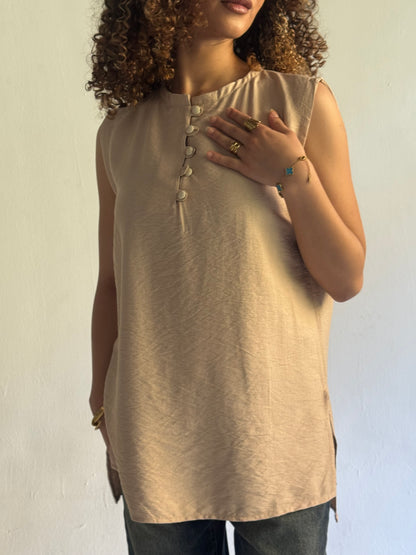 Linen Sleeveless Top