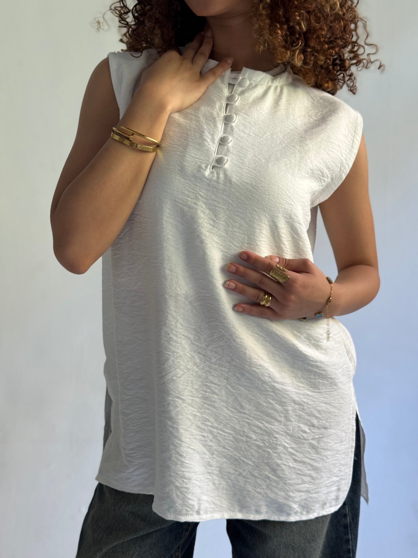Linen Sleeveless Top