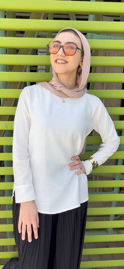 Linen Cuff Top