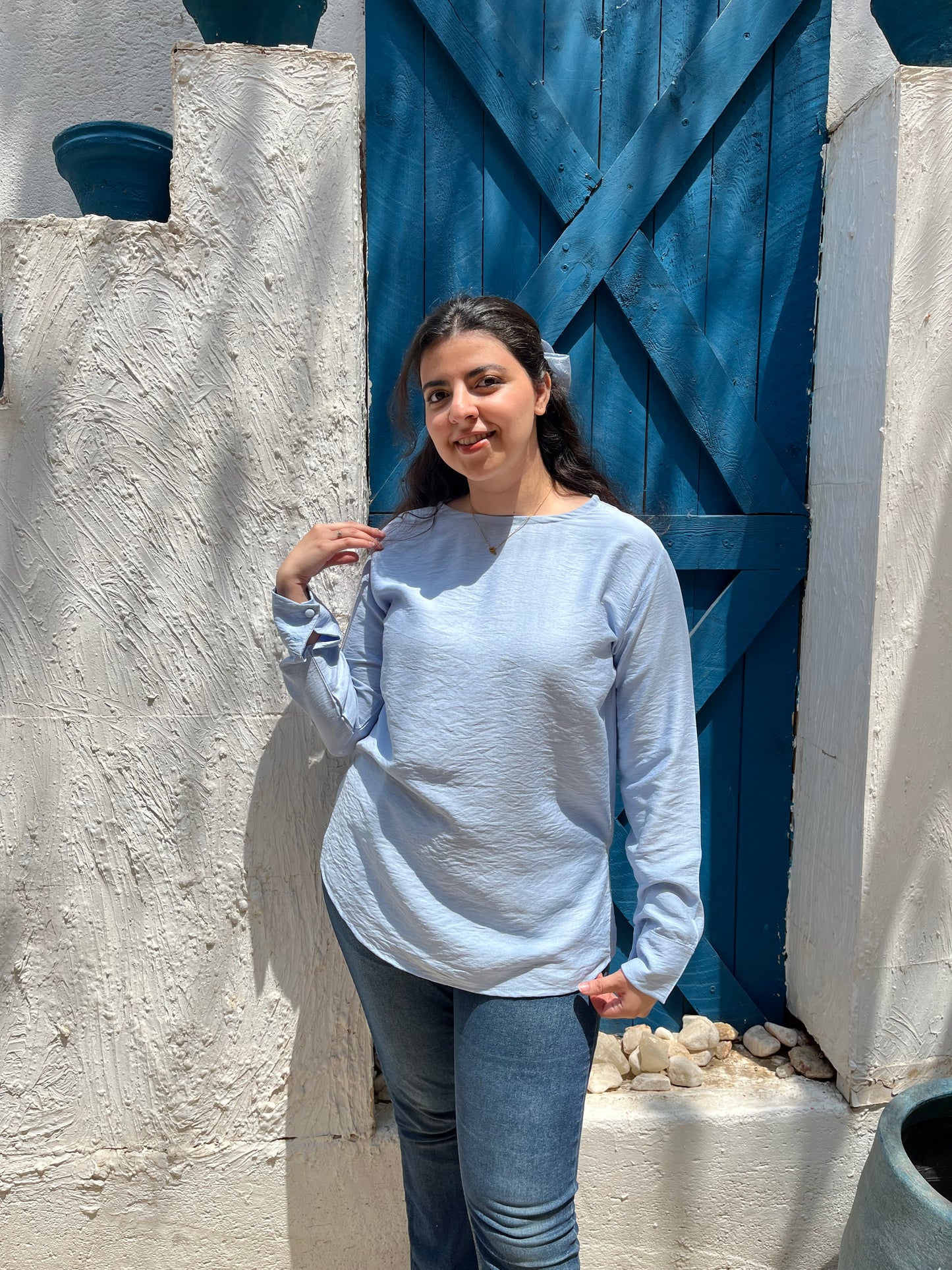 Linen Cuff Top