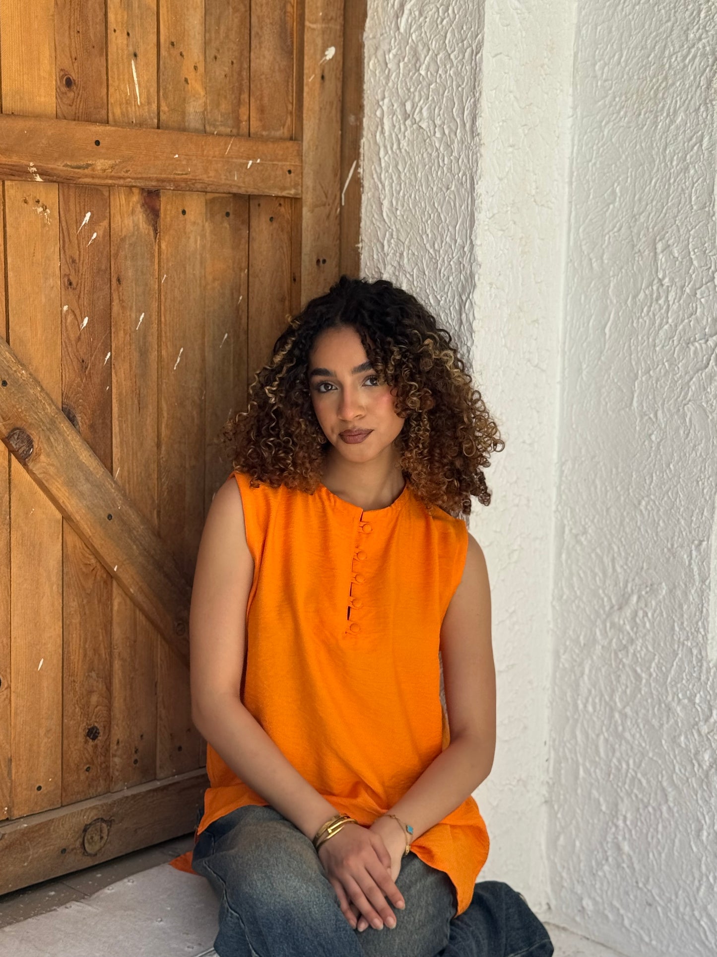 Linen Sleeveless Top