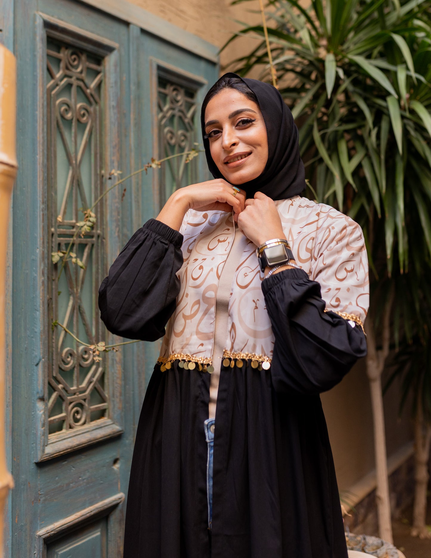 Coined Arabic Calligraphy Abaya