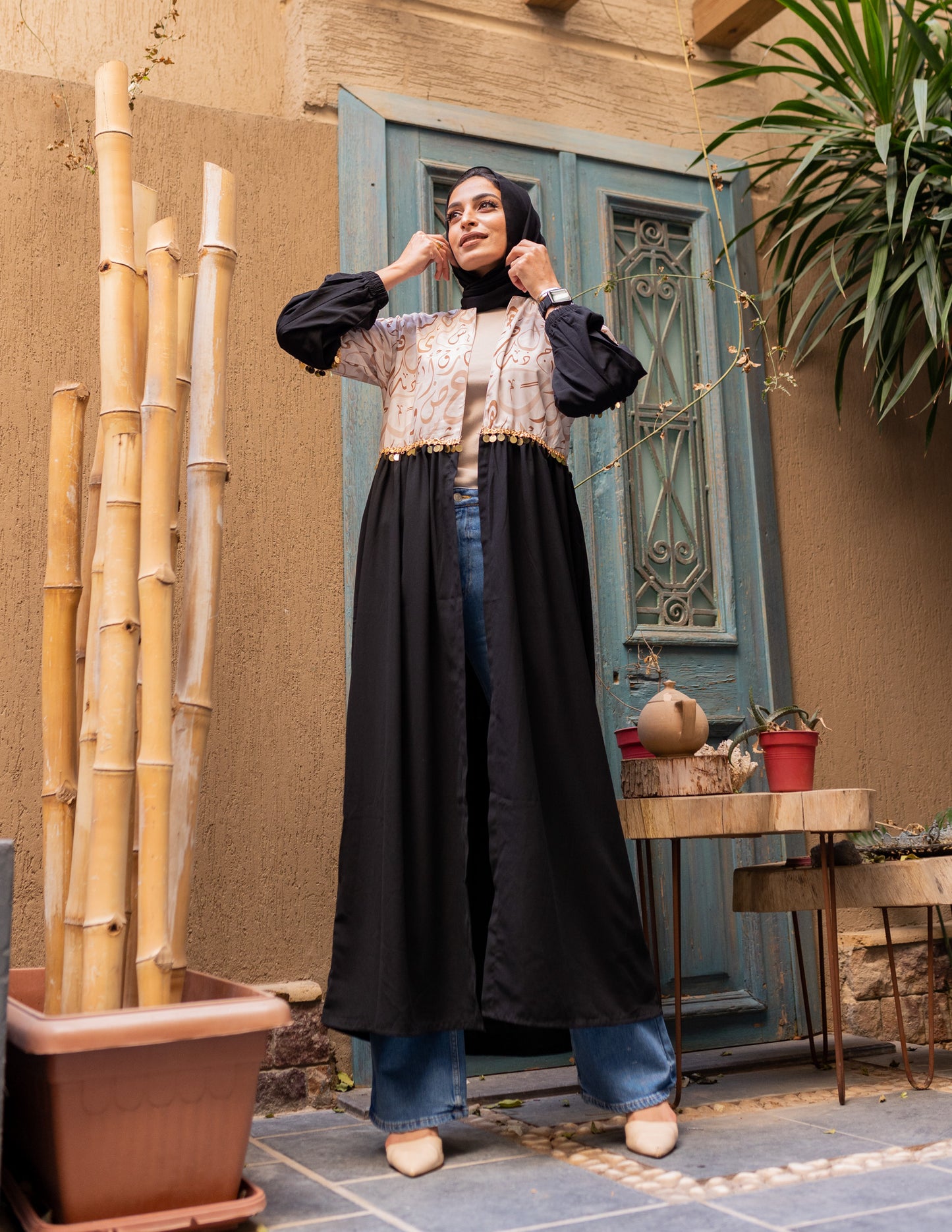 Coined Arabic Calligraphy Abaya